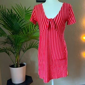 Zara Red Striped Mini Dress